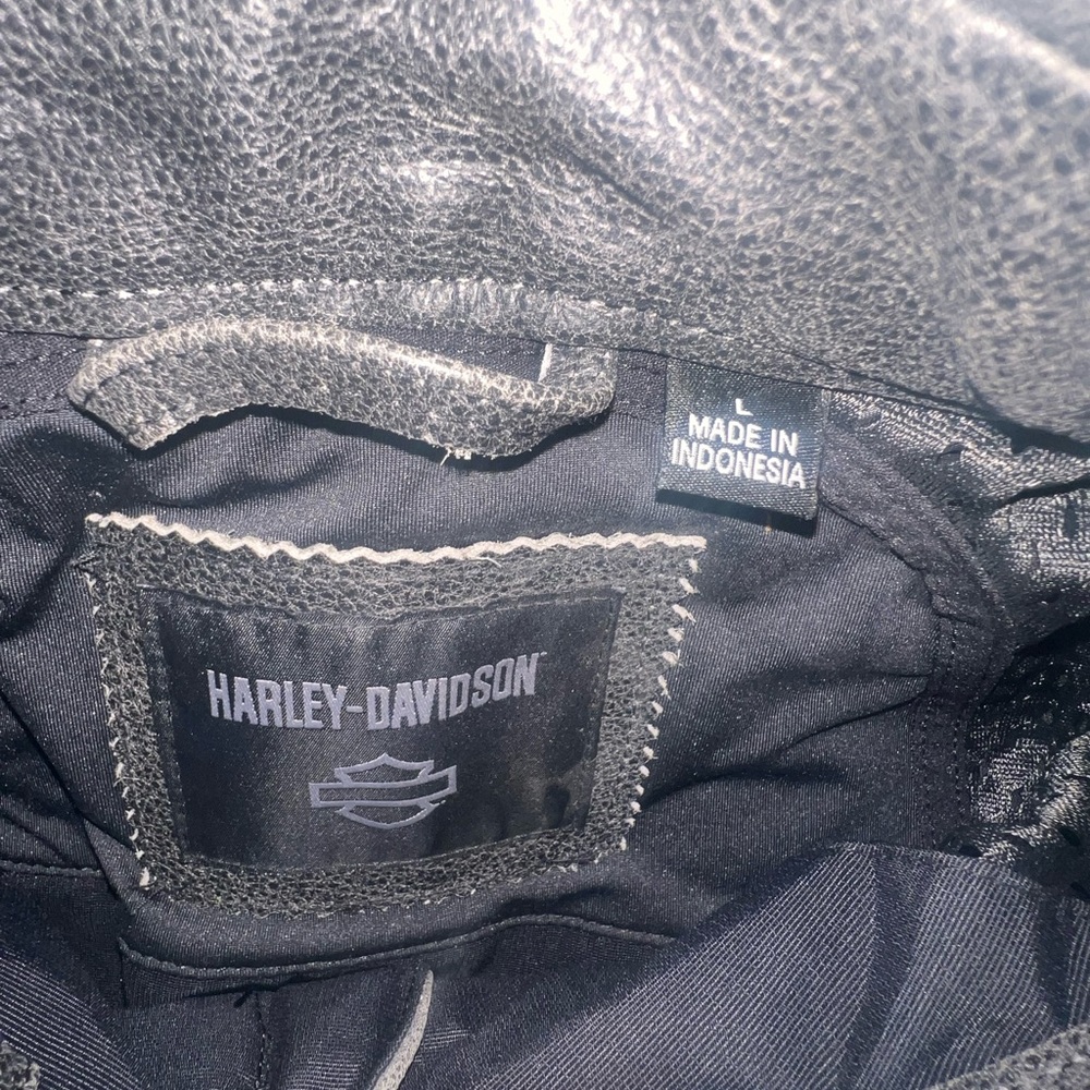 Harley-Davidson Women’s Black & White Leather Motorcycle Jacket size large - Picture 6 of 6